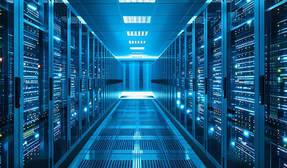 Velaura servers in a hallway